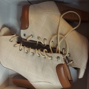 Cream boot heels